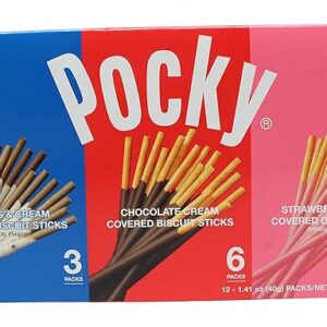 Pocky Chocolate Biscuit Sticks Variety Pack (12 Count, 1.06 LBS)