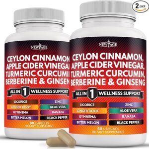 Ceylon Cinnamon, Turmeric, Apple Cider Vinegar, Ginseng, Aloe Vera, Berberine Plus Banaba, Ginger Root - 120 Count